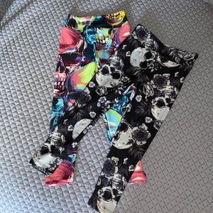 2 Lularoe Skull Leggings